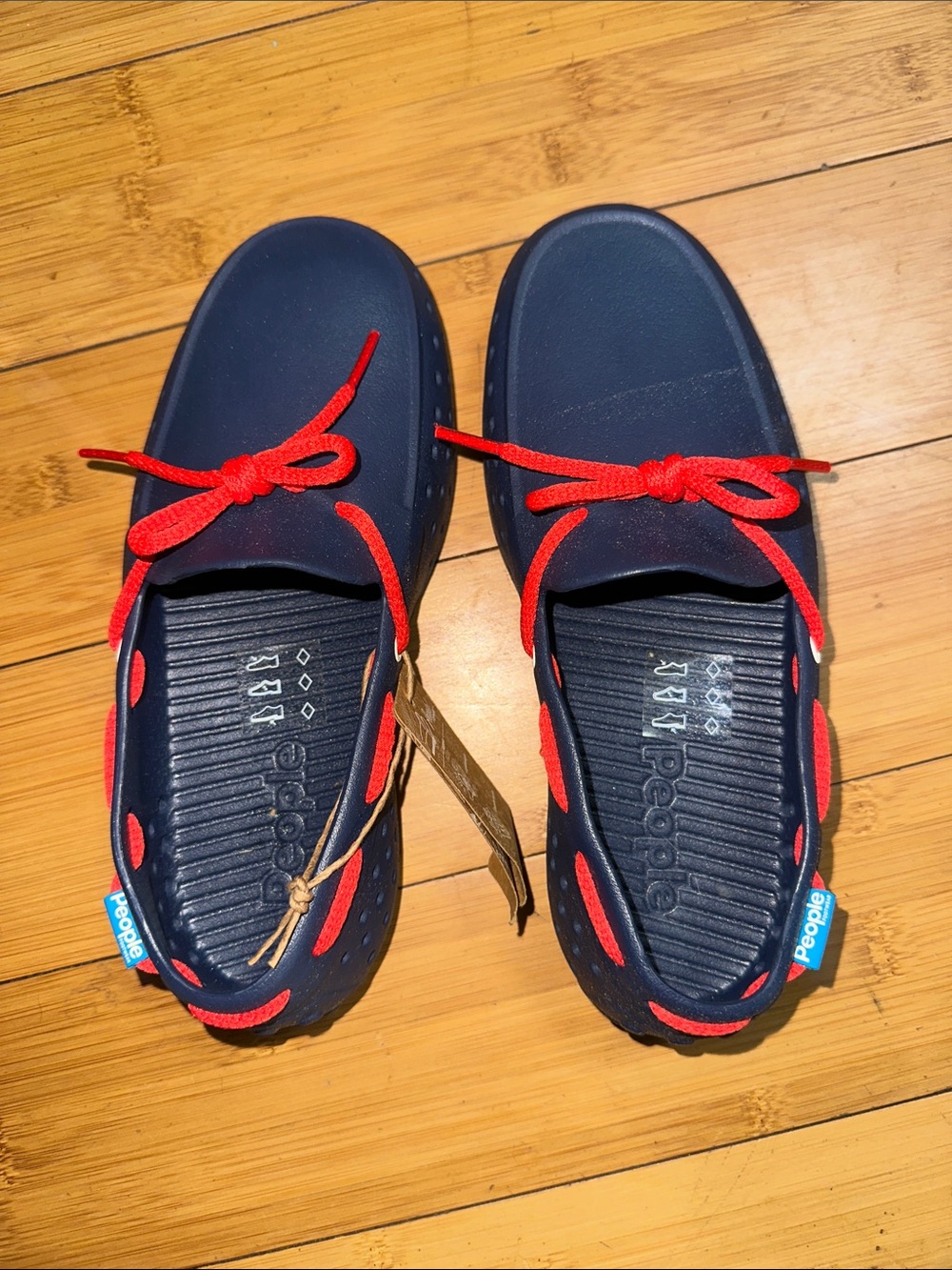 Hey Dude Kids Navy and Red Slip-On Boat Shoes